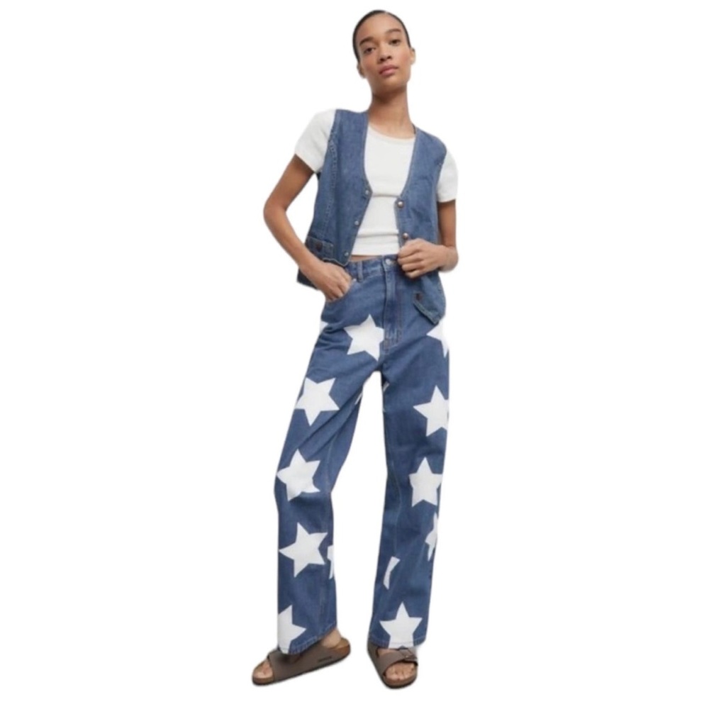 BDG Low-Rise Tapered Baggy Jean - Star Print - Picture 12 of 12